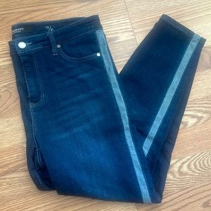 Liverpool crop jeans with contrast denim racer stripe